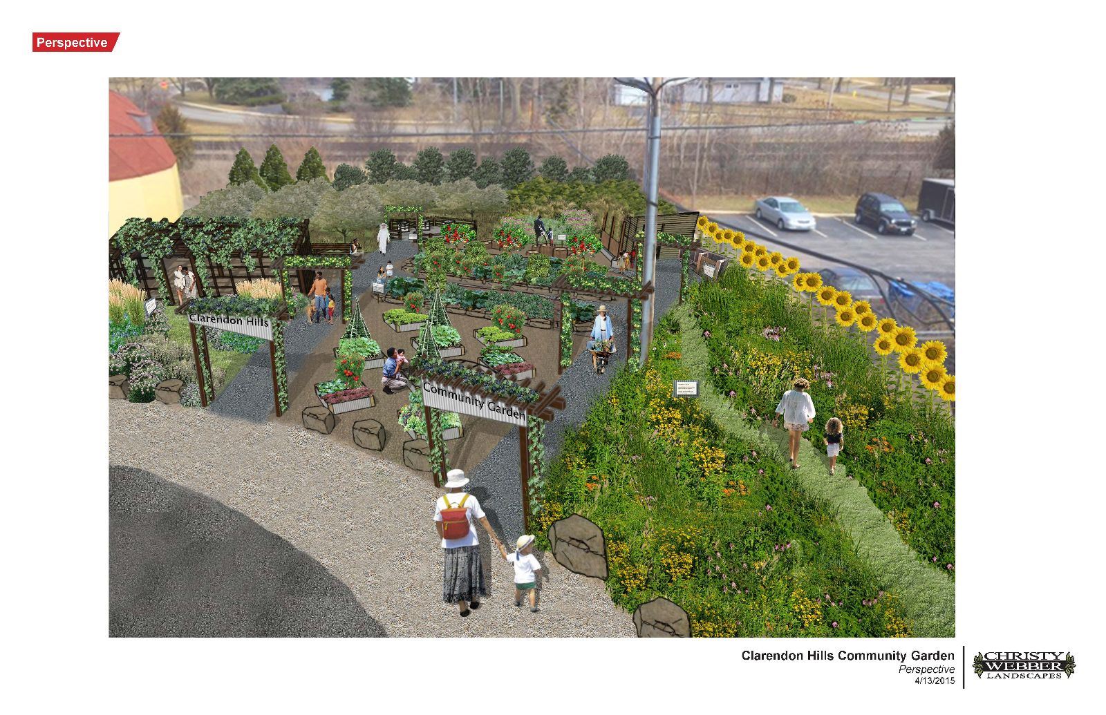An illustration of the proposed community garden