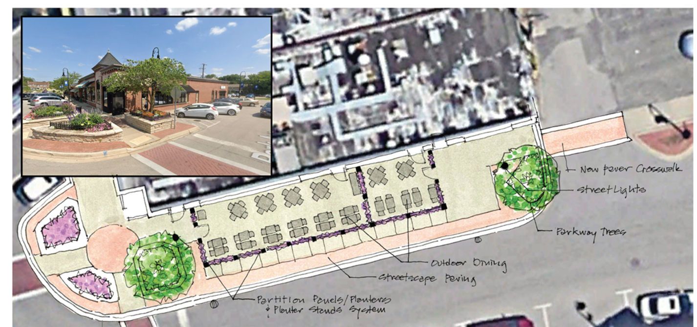 Parklet in front of Wasabi on Park Avenue
