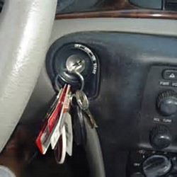Keys in car ignition